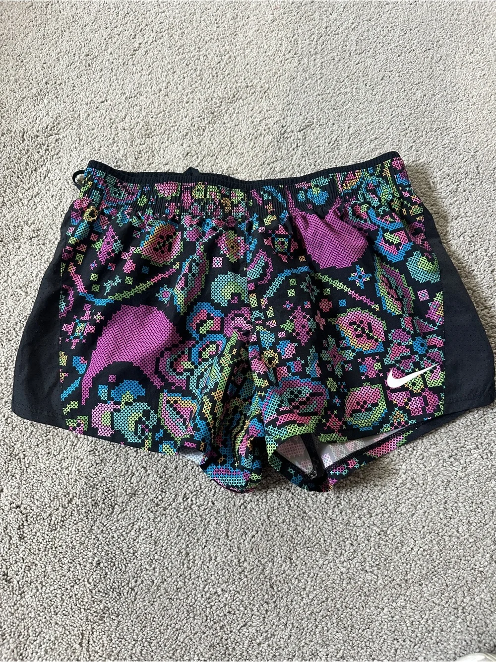 Nike Women's Multicolor Floral-Print Athletic Shorts - Black Trim